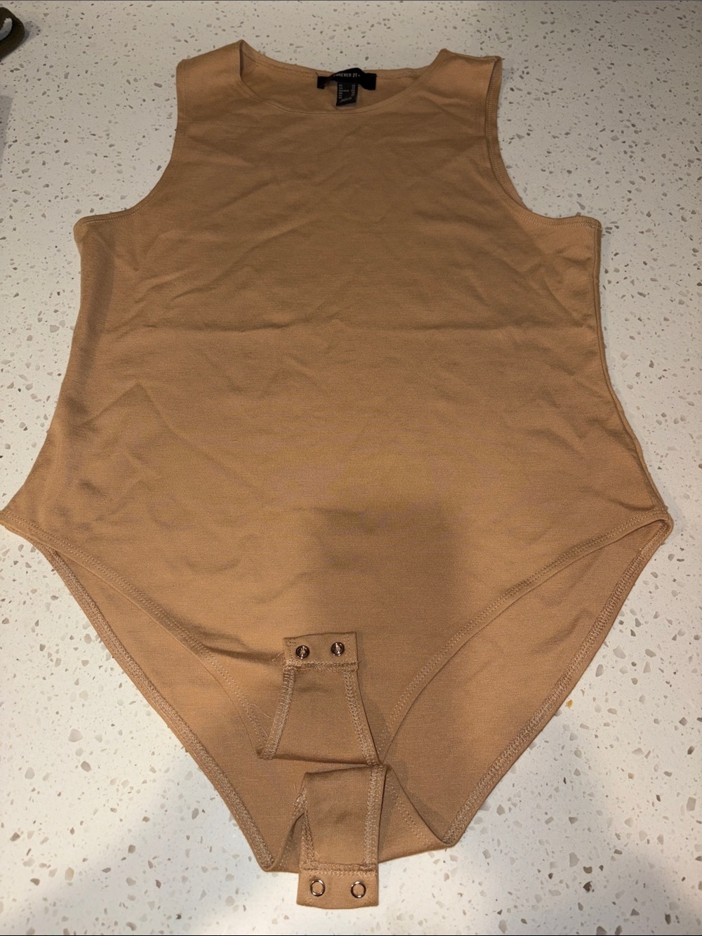 Forever 21 Tan Sleeveless Bodysuit